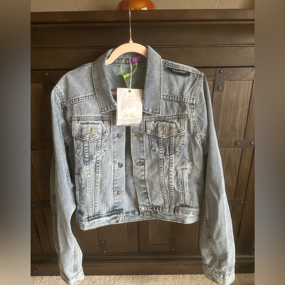 Denim Jacket with Button Closure NWT - image 1